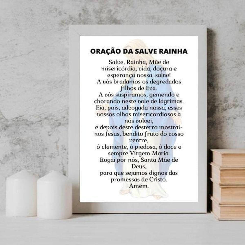 Quadro Oração Salve Rainha 24X18Cm