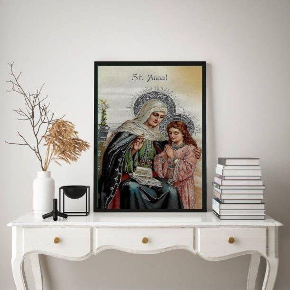Quadro Decorativo Santa Ana Vintage 33X24Cm - Com Vidro