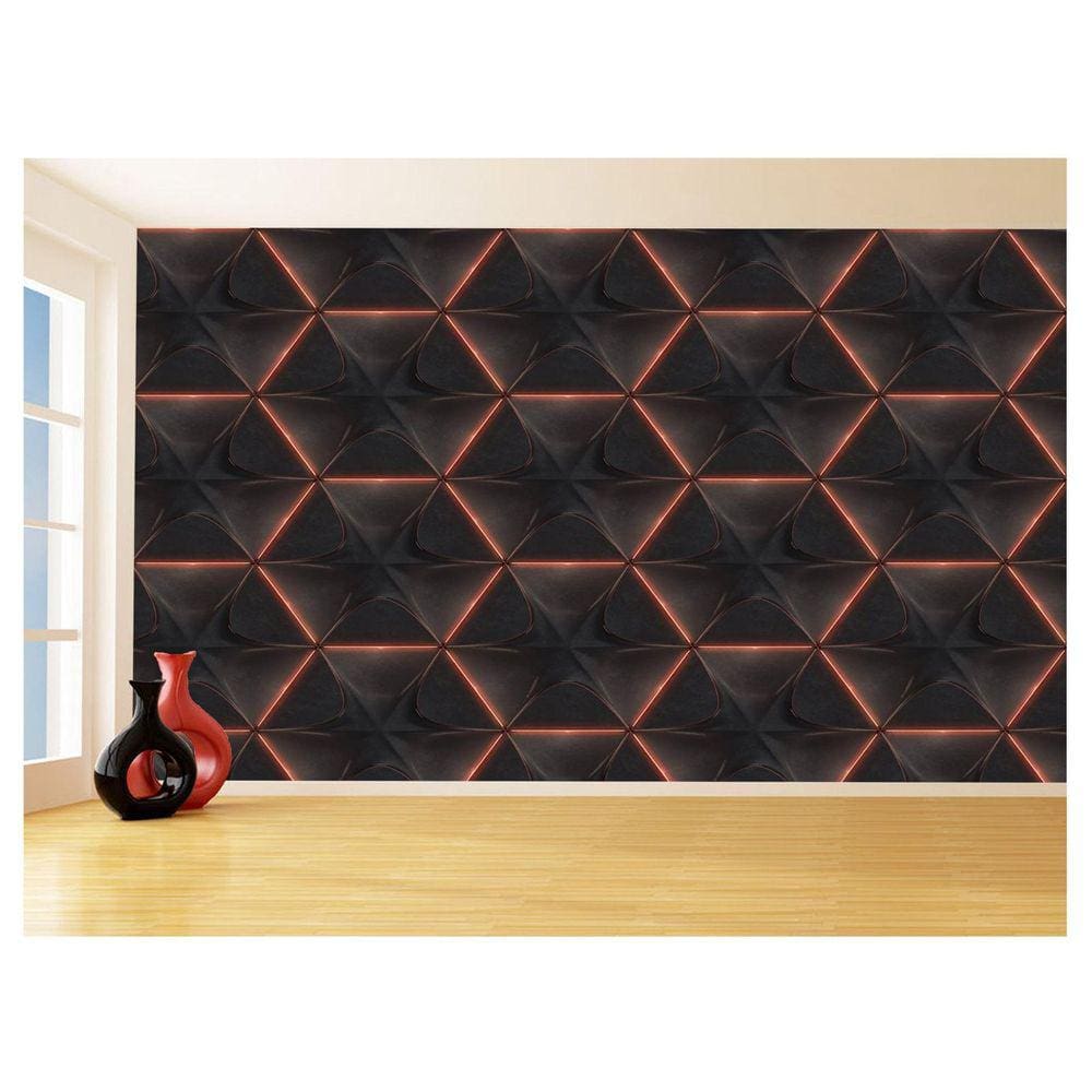 Papel De Parede 3D Colméia Moderno Gamer Laranja 3,5M Txt89
