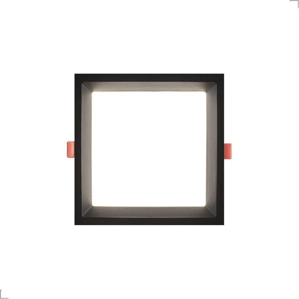 Painel De Embutir Led 12W Opus Preto Recuado 3000K Bivolt
