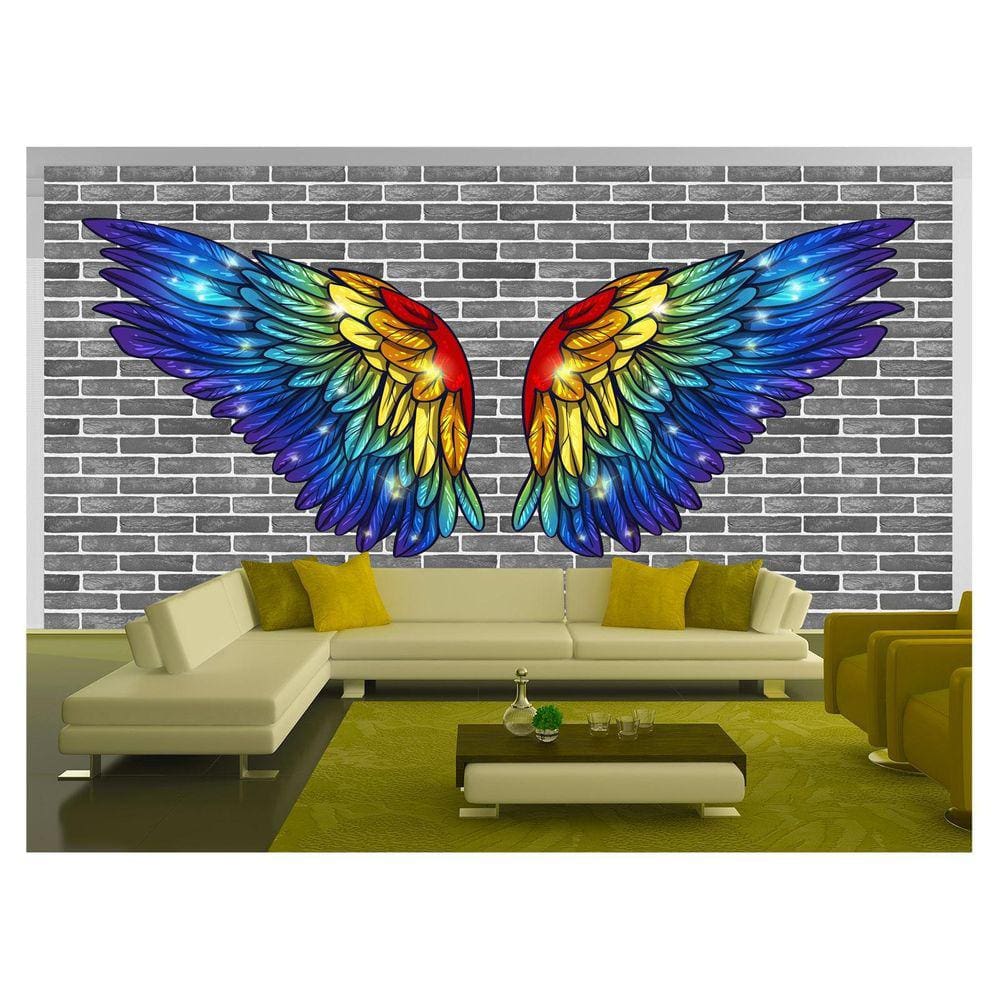 Papel De Parede 3D Arte Asas Selfie Insta Cores 3,5M Tra443