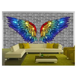Papel De Parede 3D Arte Asas Selfie Insta Cores 3,5M Tra443