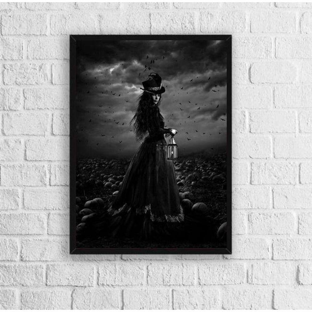 Quadro Pombagira Maria Quitéria 45x34cm Vidro Preta