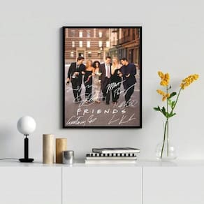 Quadro Decorativo Friends Assinaturas 33x24cm - Moldura Preta