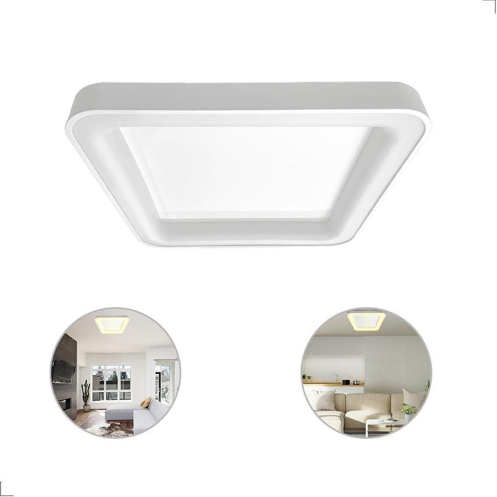 Painel Plafon Sobrepor Quadrado Led Moderno Branco Bivolt