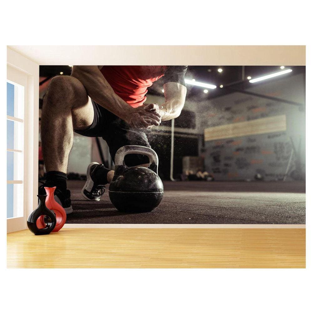 Papel De Parede 3D Academia Exercício Crossfit 3,5M Aca32