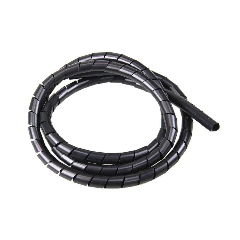 Organizador Fios Cabos 10Mm Espiral Flexível 10 Metros Preto