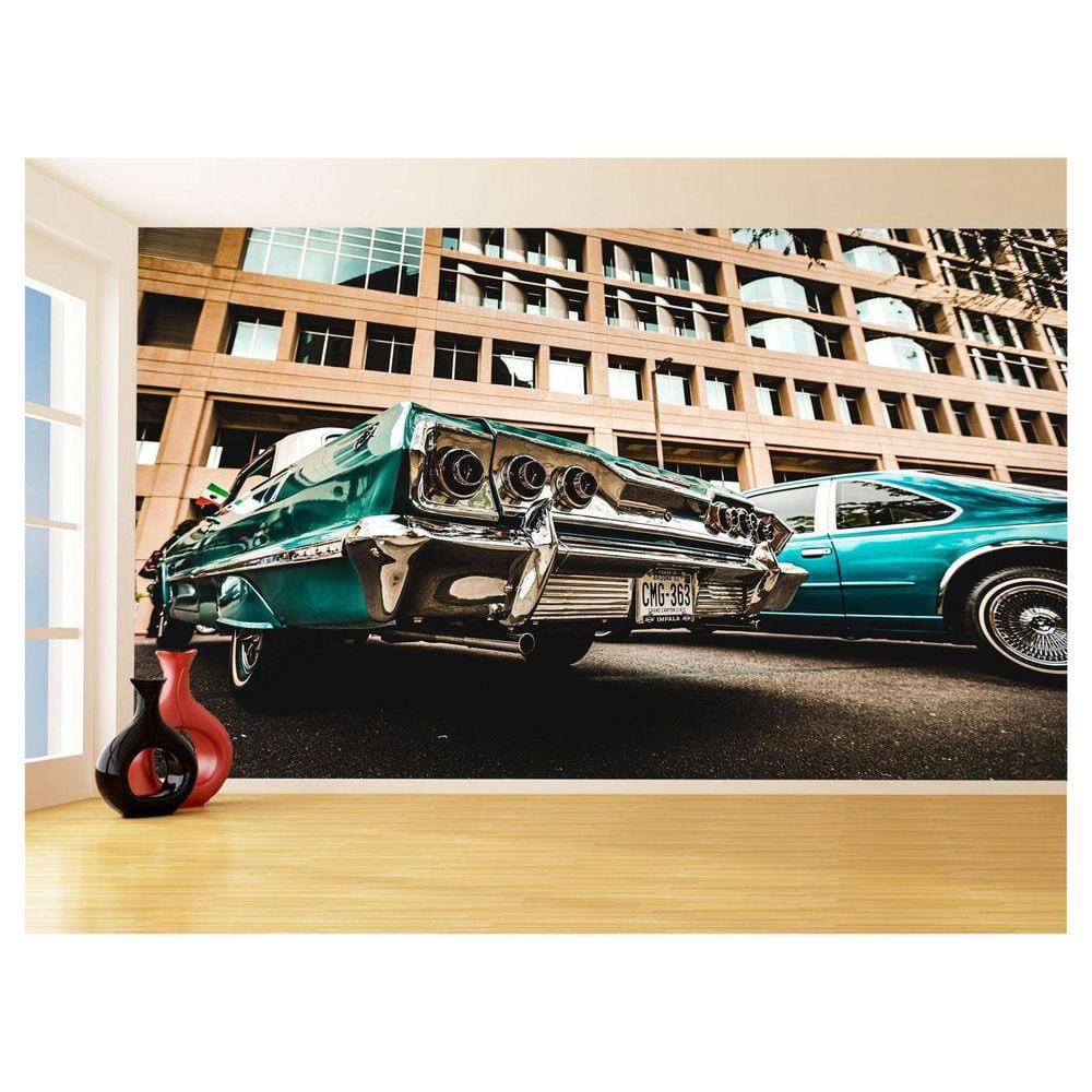 Papel De Parede 3D Carro Antigo Clássico Vintage 3,5M Cxr17