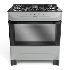 Fogão Mueller titânio 5 Bocas com mesa de vidro e acendimento MFV5BB