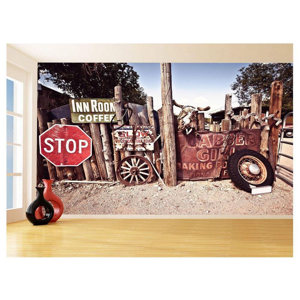 Papel De Parede 3D Cidade Antiga Vintage Retrô 3,5M Cda74