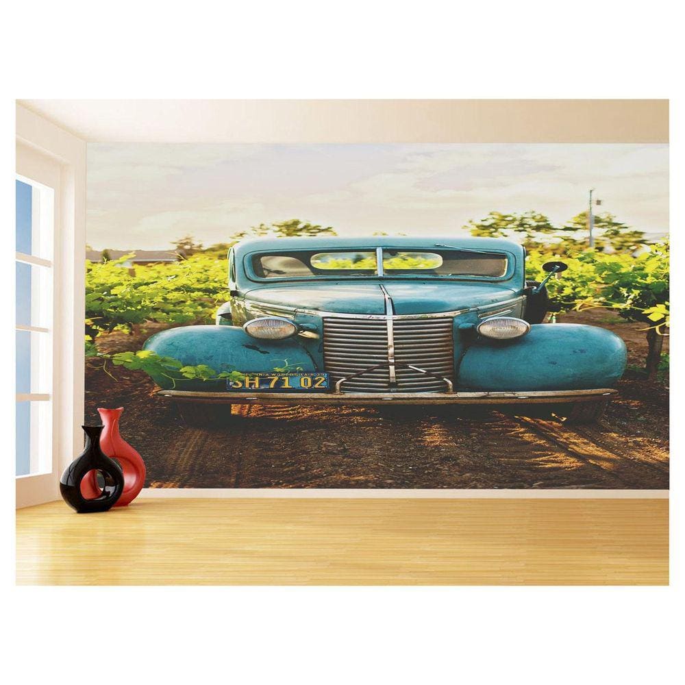 Papel De Parede 3D Carro Antigo Clássico Vintage 3,5M Cxr15