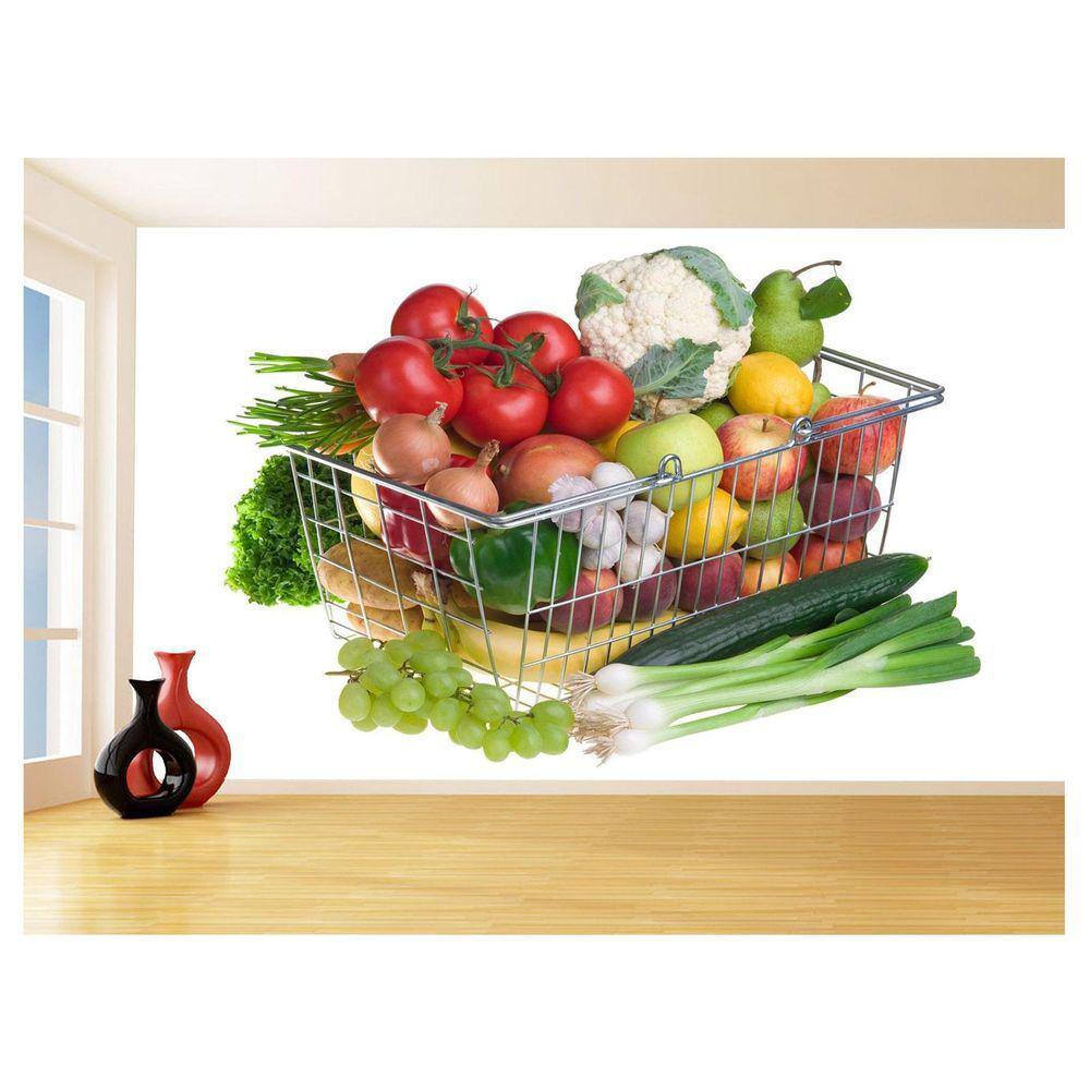 Papel De Parede 3D Alimentos Legume Salada Feira 3,5M Al476