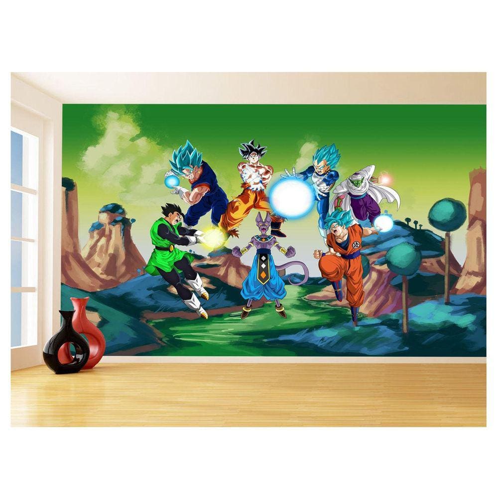 Papel De Parede Dragon Ball Goku Vegeta Anime 3,5M Dbz316