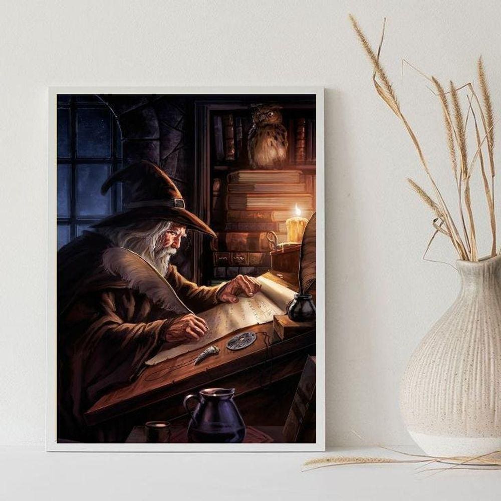 Quadro Decorativo Mago 45X34Cm - Com Vidro