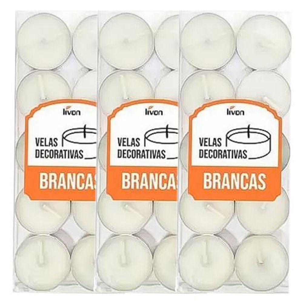 Kit 30 Velas Flutuantes Brancas 3,5cm x 1cm