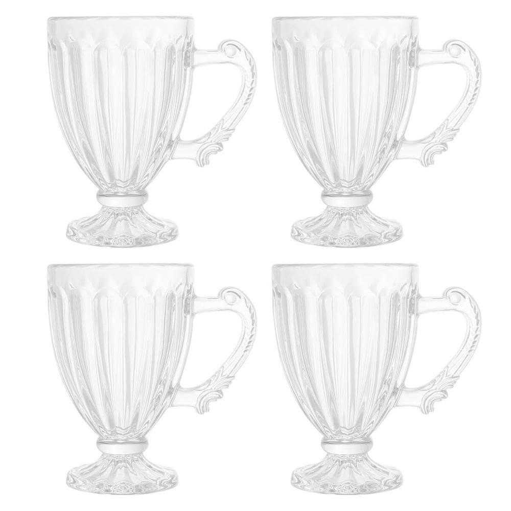 Kit 4 Xícaras De Cristal Café Chá Imperial Renaissance 100Ml