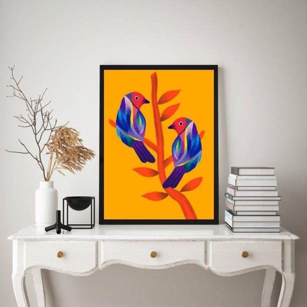 Quadro Decorativo Araras Tropical 24X18Cm