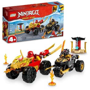 Conjunto de brinquedos de construção LEGO NINJAGO Kai and Ras` Car and Bike Batt