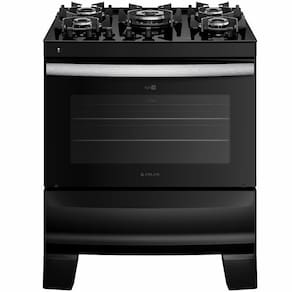 Fogão Atlas New Agile UP Glass 5 bocas mês de vidro automático Preto Bivolt