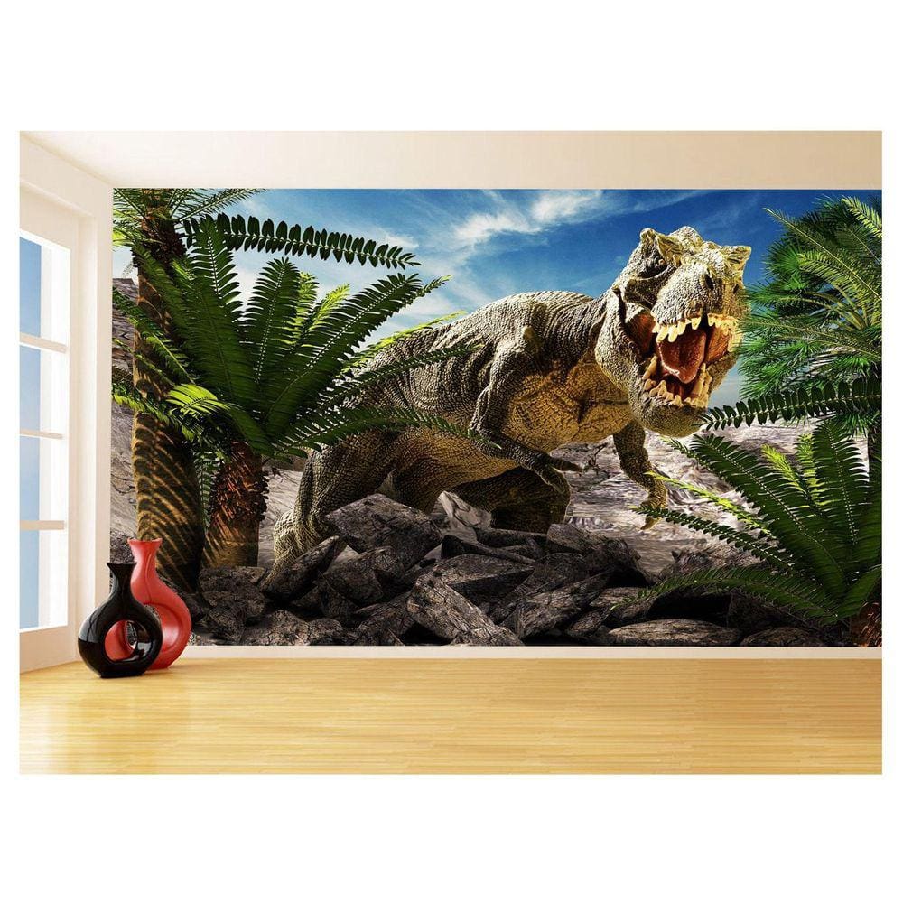 Papel De Parede 3D Animais Dinossauro Jurassic 3,5M Anm435