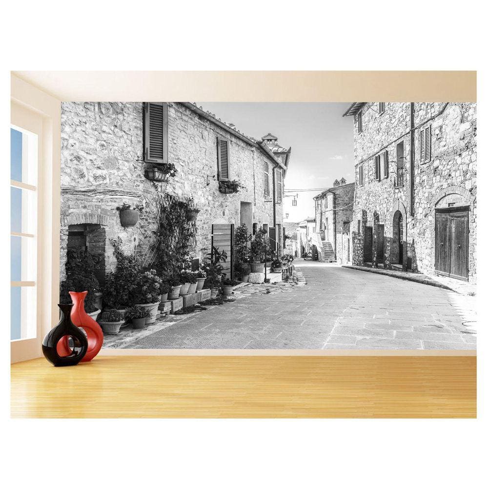 Papel De Parede 3D Cidade Antiga Europeia Vila 3,5M Cda65