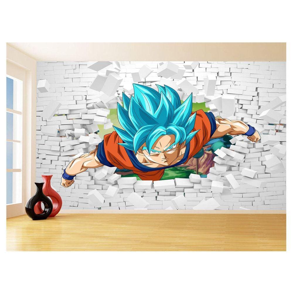 Papel De Parede 3D Dragon Ball Goku Vegeta Anime 3,5M Dbz70