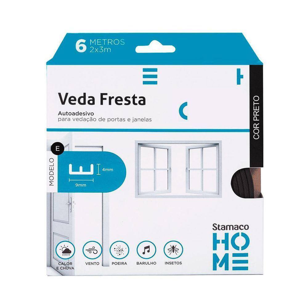Veda Fresta Stamaco E Autoadesivo 6m Preto