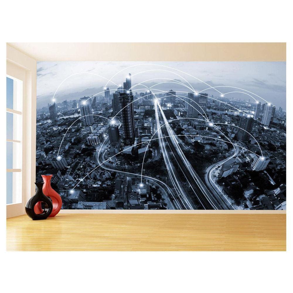 Papel De Parede 3D Tecnologia Wifi 5G Net Redes 3,5M Tec23