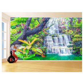 Papel De Parede 3D Paisagem Cachoeira Florestas 3,5M Nch259