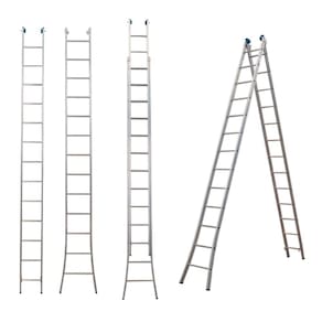 Escada De Alumínio Extensiva 2 X 13 - 26 Degraus Alumasa