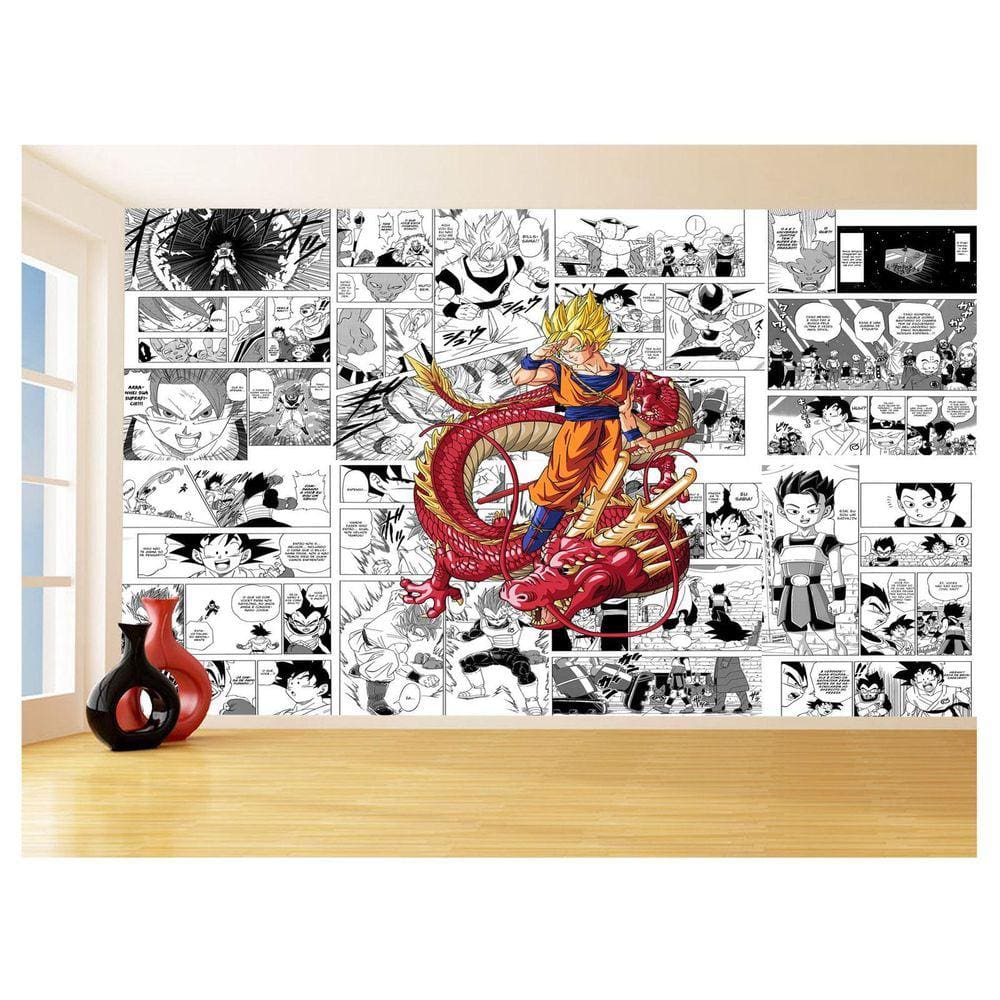 Papel De Parede Dragon Ball Goku Página Manga 3,5M Dbz658