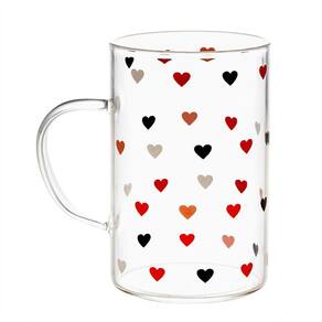 Kit 2 Canecas De Vidro Borossilicato Resistente Love 280Ml
