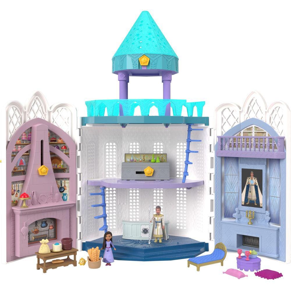 Conjunto de brinquedos Dollhouse Mattel Disney Wish Rosas Castle com 2 bonecas