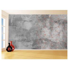 Papel De Parede 3D Concreto Linhas Dourado Rose 3,5M Kkt232