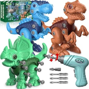 Brinquedos de dinossauro Laradola com furadeira elétrica para crianças de 3 a 8 anos