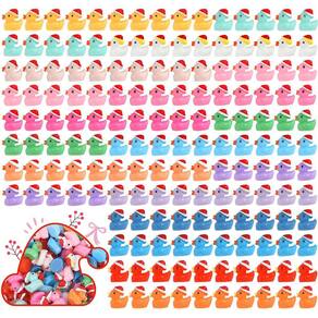 Decoração de Natal Mini Ducks 160 peças de resina ROMROC de 0,7 polegadas
