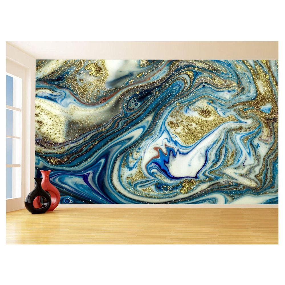 Papel De Parede 3D Estilo Marmore Tintas Cores 3,5M Mbr134