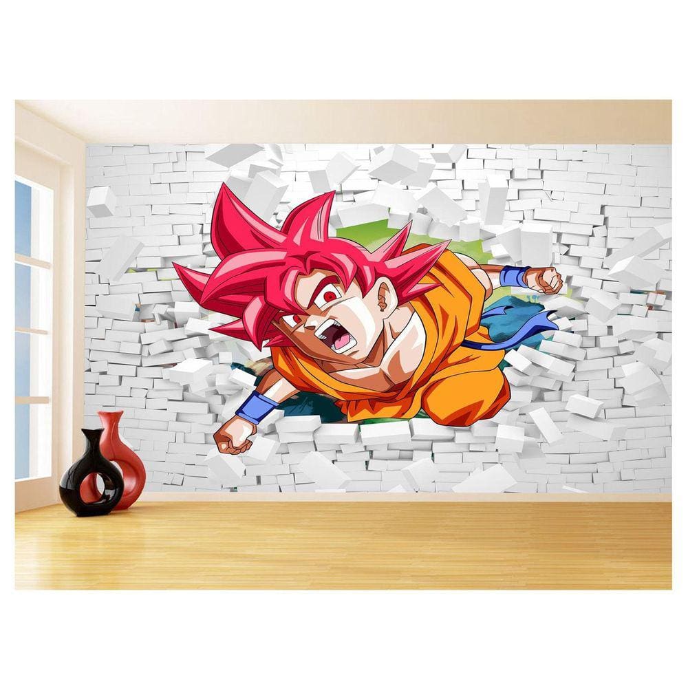 Papel De Parede 3D Dragon Ball Goku Vegeta Anime 3,5M Dbz47
