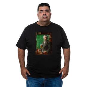 Camiseta Plus Size Masculina Algodao Estampada Macia Com Abridor De Garrafa Praia Verao