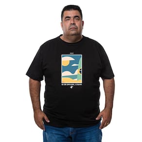 Camiseta Masculina Plus Size Algodao Tamanho Especial Grande Com Abridor De Garrafas Integrado