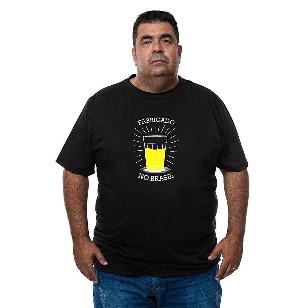 Camisa Macia Masculina Plus Size Algodao Frase Engraçada Com Abridor De Garrafas Interno