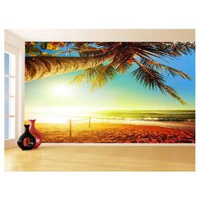 Papel De Parede 3D Paisagem Por Do Sol Mar Praia 3,5M Pds37