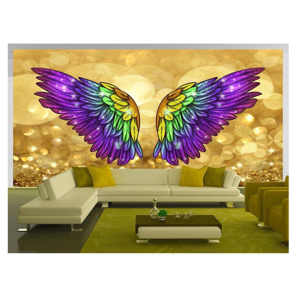 Papel De Parede 3D Arte Asas Selfie Insta Cores 3,5M Tra199
