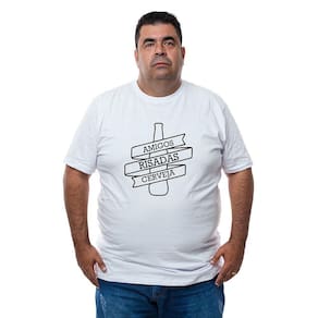 Camisa Blusa Masculina Plus Size Algodao Amigos Risada Cerveja Com Abridor De Garrafas Integrado