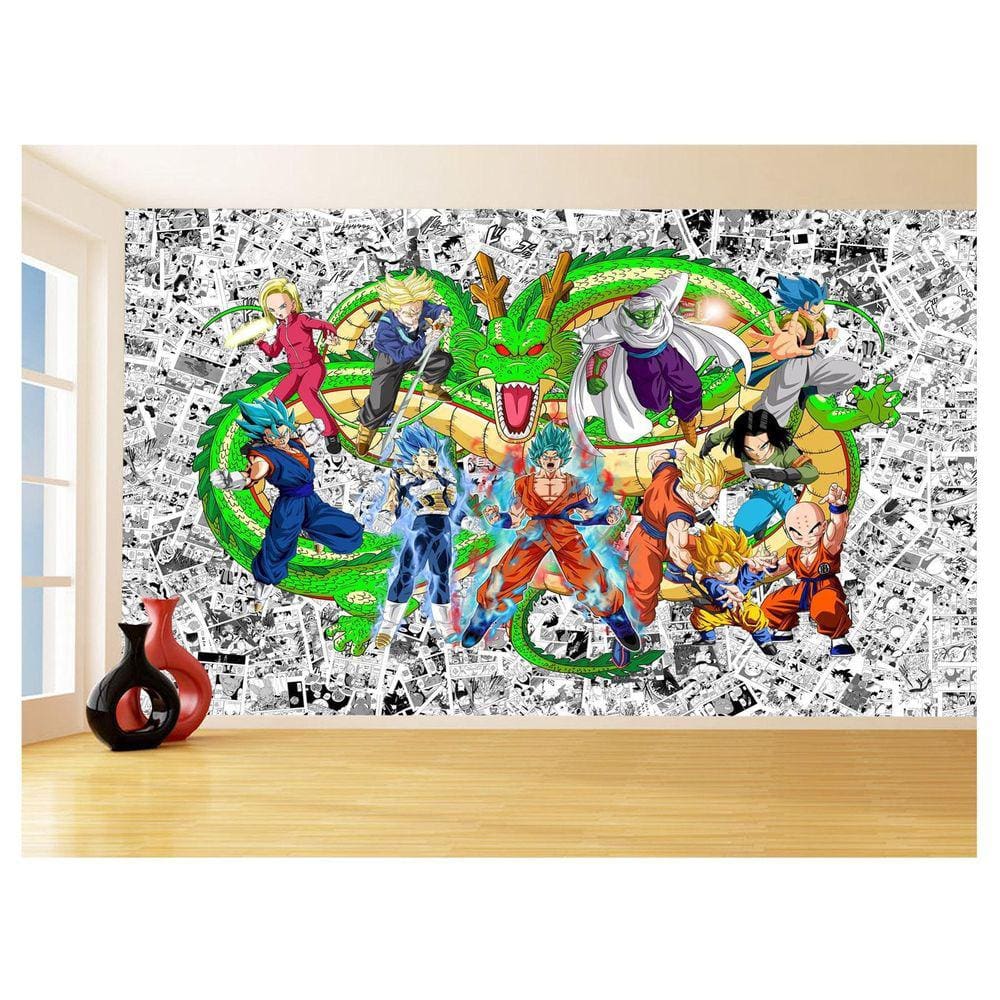 Papel De Parede 3D Dragon Ball Goku Vegeta Anime 3,5M Dbz96