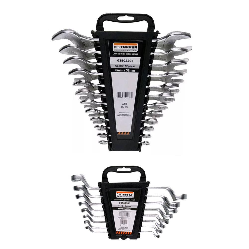 Kit 20 Peças Jogo Chave Estrela 622mm Fixa 632mm Starfer
