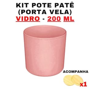 Kit Potes de Vidro Patê Rosa Jateado c/ Tampa 120ml