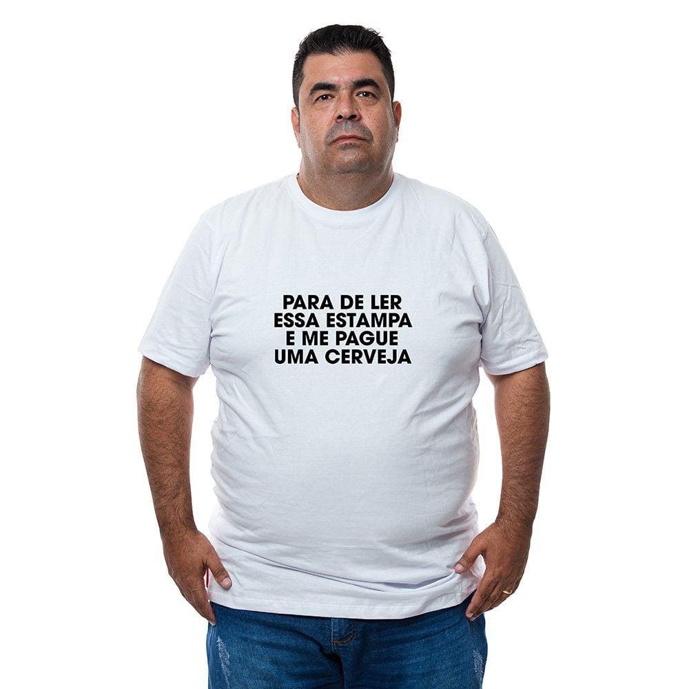 Camiseta Manga Curta Masculina Plus Size Algodao Dia a Dia Com Abridor De Garrafa Integrado