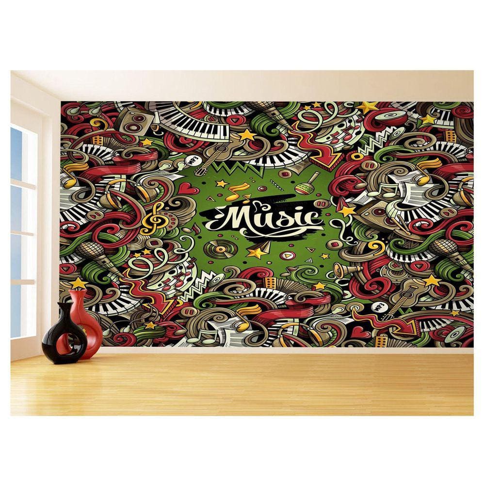 Papel De Parede 3D Musica Music Arte Colorido 3,5M Mus94