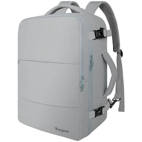 Mochila de viagem Taygeer Carry On com porta USB de 15,6 polegadas cinza